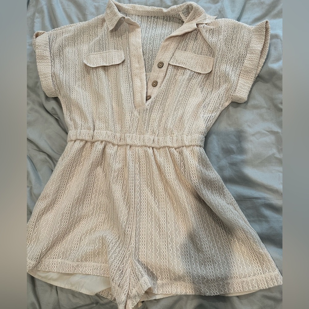 Mustard Seed Crochet Romper Size L